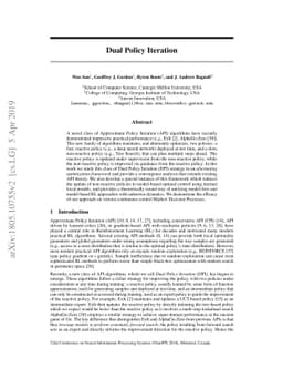 Dual Policy Iteration