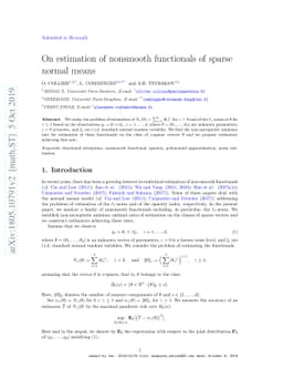 On estimation of nonsmooth functionals of sparse normal means