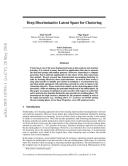 Deep Discriminative Latent Space for Clustering