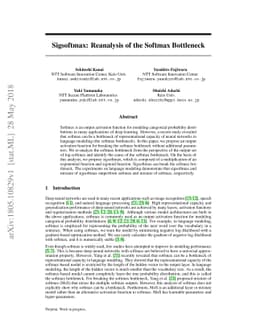 Sigsoftmax: Reanalysis of the Softmax Bottleneck