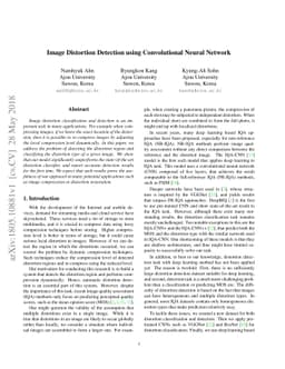 Image Distortion Detection using Convolutional Neural Network