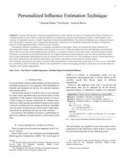 Personalized Influence Estimation Technique