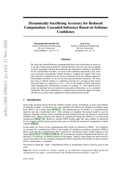 Dynamically Sacrificing Accuracy for Reduced Computation: Cascaded
  Inference Based on Softmax Confidence