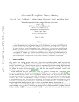 Adversarial Examples in Remote Sensing
