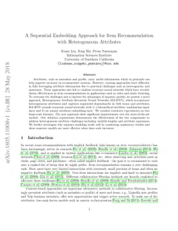 A Sequential Embedding Approach for Item Recommendation with
  Heterogeneous Attributes