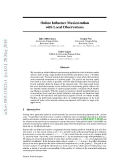 Online Influence Maximization with Local Observations