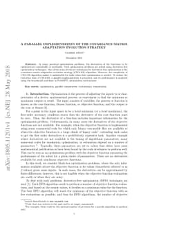 A parallel implementation of the covariance matrix adaptation evolution
  strategy