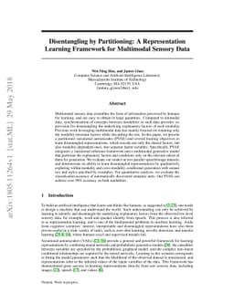 Disentangling by Partitioning: A Representation Learning Framework for
  Multimodal Sensory Data