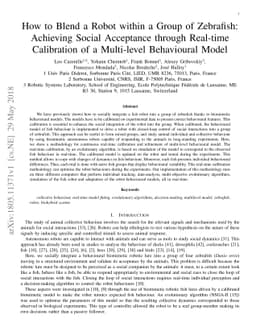 How to Blend a Robot within a Group of Zebrafish: Achieving Social
  Acceptance through Real-time Calibration of a Multi-level Behavioural Model