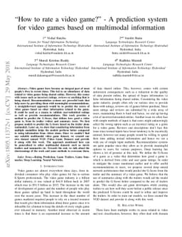 "How to rate a video game?" - A prediction system for video games based
  on multimodal information