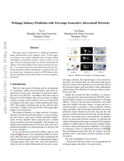 Webpage Saliency Prediction with Two-stage Generative Adversarial
  Networks