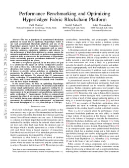 Performance Benchmarking and Optimizing Hyperledger Fabric Blockchain
  Platform