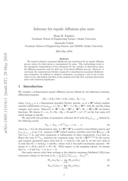 Inference for ergodic diffusions plus noise