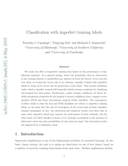 Classification with imperfect training labels
