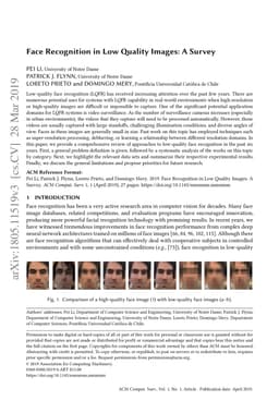 Face Recognition in Low Quality Images: A Survey
