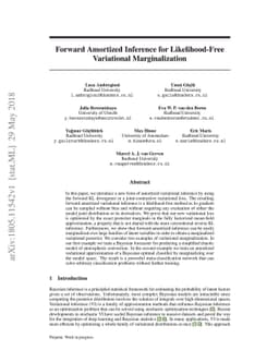 Forward Amortized Inference for Likelihood-Free Variational
  Marginalization