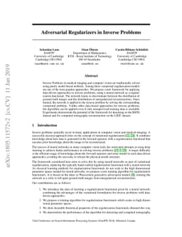 Adversarial Regularizers in Inverse Problems