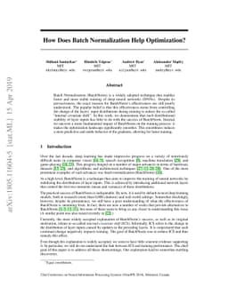 How Does Batch Normalization Help Optimization?