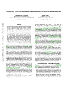 Biologically Motivated Algorithms for Propagating Local Target
  Representations