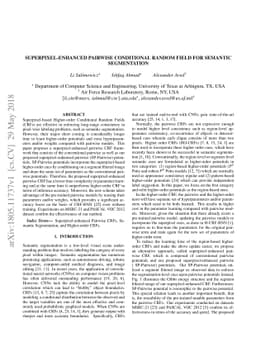 Superpixel-enhanced Pairwise Conditional Random Field for Semantic
  Segmentation