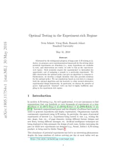 Optimal Testing in the Experiment-rich Regime