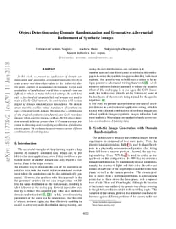Object Detection using Domain Randomization and Generative Adversarial
  Refinement of Synthetic Images