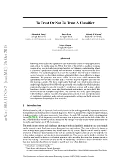 To Trust Or Not To Trust A Classifier