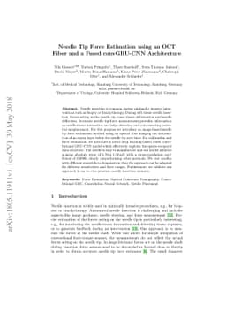Needle Tip Force Estimation using an OCT Fiber and a Fused convGRU-CNN
  Architecture