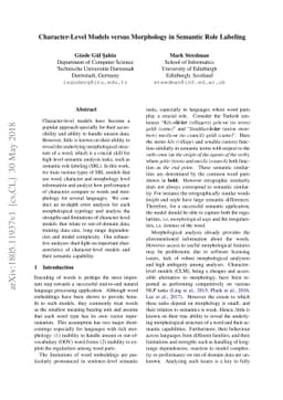 Character-Level Models versus Morphology in Semantic Role Labeling