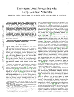 Short-term Load Forecasting with Deep Residual Networks