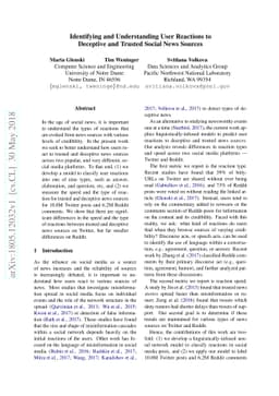 Identifying and Understanding User Reactions to Deceptive and Trusted
  Social News Sources