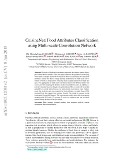 CuisineNet: Food Attributes Classification using Multi-scale Convolution
  Network