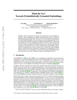 What the Vec? Towards Probabilistically Grounded Embeddings