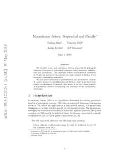 Monodromy Solver: Sequential and Parallel