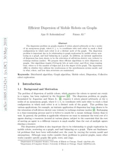 Efficient Dispersion of Mobile Robots on Graphs