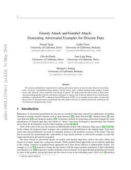 Greedy Attack and Gumbel Attack: Generating Adversarial Examples for
  Discrete Data