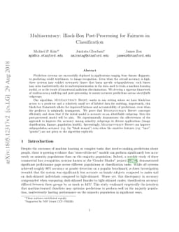 Multiaccuracy: Black-Box Post-Processing for Fairness in Classification