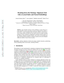 Breaking-down the Ontology Alignment Task with a Lexical Index and
  Neural Embeddings
