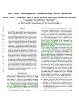 HOPF: Higher Order Propagation Framework for Deep Collective
  Classification