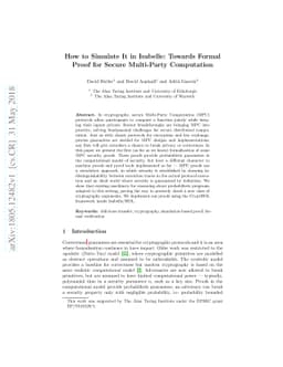 How to Simulate It in Isabelle: Towards Formal Proof for Secure
  Multi-Party Computation