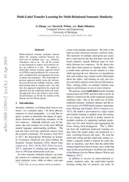 Multi-Label Transfer Learning for Multi-Relational Semantic Similarity