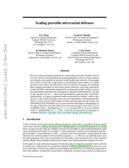 Scaling provable adversarial defenses