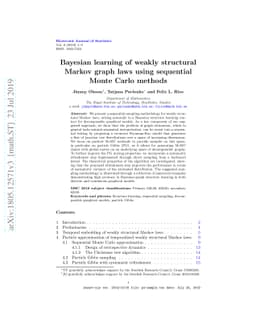 Bayesian learning of weakly structural Markov graph laws using
  sequential Monte Carlo methods