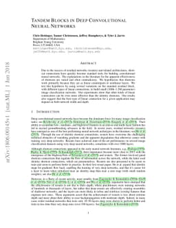 Tandem Blocks in Deep Convolutional Neural Networks