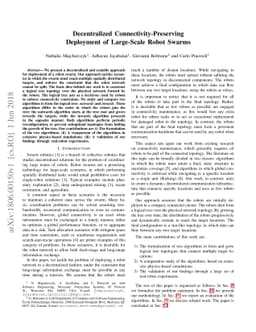Decentralized Connectivity-Preserving Deployment of Large-Scale Robot
  Swarms