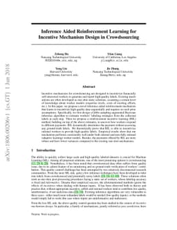 Inference Aided Reinforcement Learning for Incentive Mechanism Design in
  Crowdsourcing