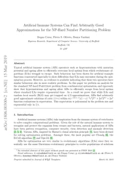 Artificial Immune Systems Can Find Arbitrarily Good Approximations for
  the NP-Hard Number Partitioning Problem
