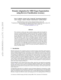 Domain Adaptation for MRI Organ Segmentation using Reverse
  Classification Accuracy
