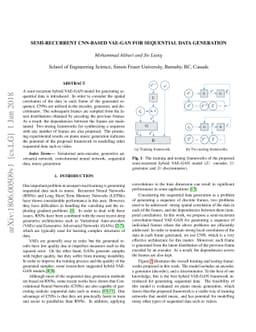 Semi-Recurrent CNN-based VAE-GAN for Sequential Data Generation