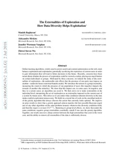 The Externalities of Exploration and How Data Diversity Helps
  Exploitation